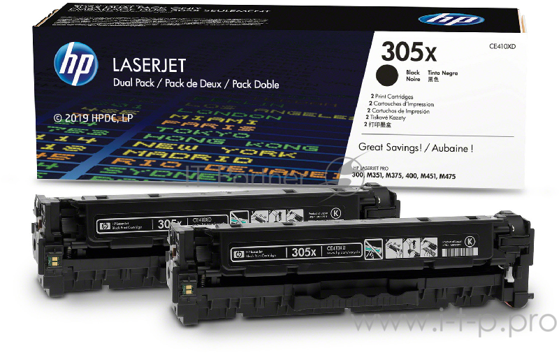 Расходные материалы HP CE410XD Картридж ,Black{CLJ Pro 300 Color M351 /Pro 400 Color M451/Pro 300 Color MFP M375/Pro 400 Color MFP M475, Black, (Dual Pack)}