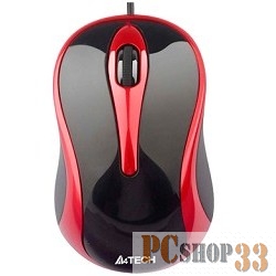 Мышь A4Tech N-350-2 (черный+красн.) USB, 2+1 кл.-кн.,провод.мышь 607624