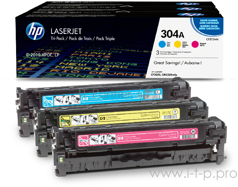 Расходные материалы HP CF372AM Картридж ,Cyan, Magenta, Yellow{Color Laser Jet CP2025, CM2320mfp, Tri-pack, Cyan, Magenta, Yellow}