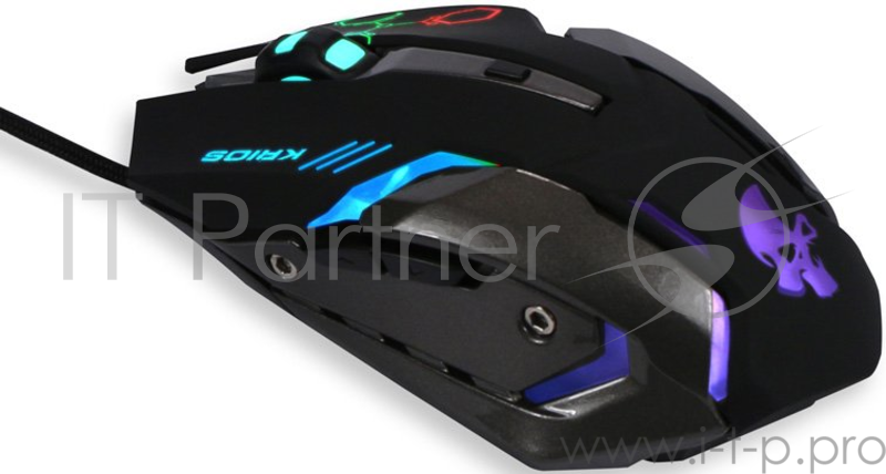 Клавиатуры, мыши Jet.A KRIOS JA-GH31 USB {Проводная игровая мышь, 800/1200/1600/2400dpi, 6 кнопок, LED-подсветка, кабель 1.7м}