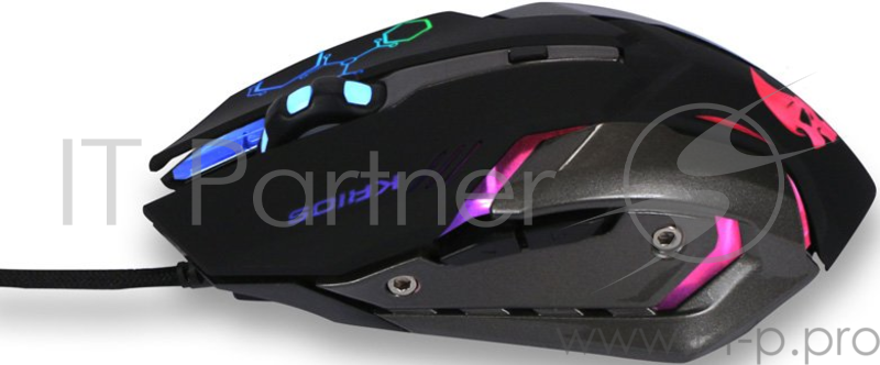 Клавиатуры, мыши Jet.A KRIOS JA-GH31 USB {Проводная игровая мышь, 800/1200/1600/2400dpi, 6 кнопок, LED-подсветка, кабель 1.7м}