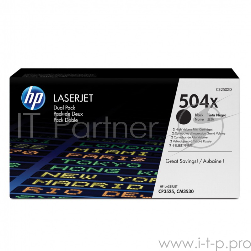 Расходные материалы HP CE250XD Картридж ,Black{CLJ CP3525, CM3530, Black, (10 500 стр.), 2-pack)}
