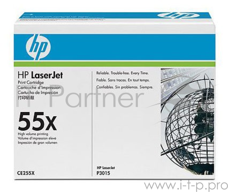 Картридж HP CE255X Black черный, 12500 стр., для LaserJet P3015/P3015d/P3015dn/P3015x