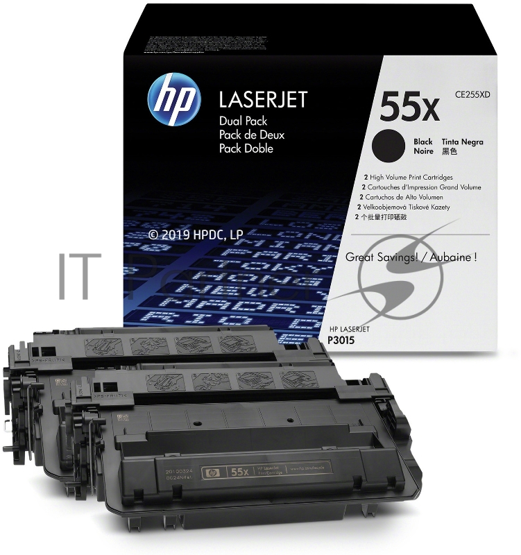 Расходные материалы HP CE255XD Картридж ,Black{LJ P3015, Black, (2 х 12500стр), 2-pack}