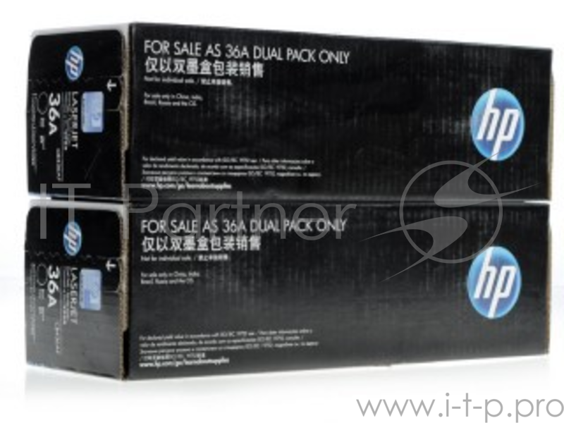 Расходные материалы HP CB436AF Картридж ,Black{LJ P1505/M1120/M1522, Black, (2000стр), (2-pack)}