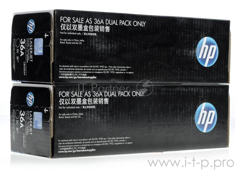 Расходные материалы HP CB436AF Картридж ,Black{LJ P1505/M1120/M1522, Black, (2000стр), (2-pack)}
