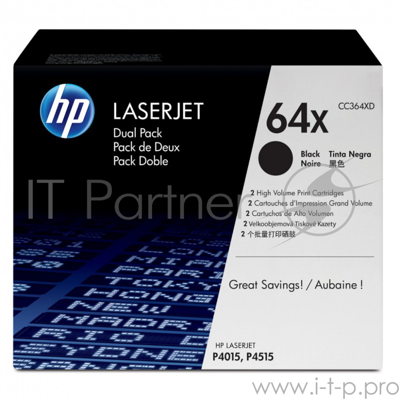 Расходные материалы HP CC364XD Картридж ,Black{LaserJet P4015/P4515, Black, 2-pack}