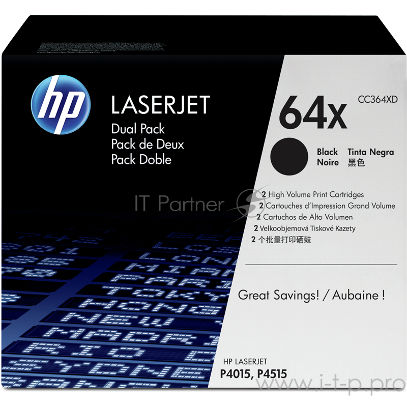 Расходные материалы HP CC364XD Картридж ,Black{LaserJet P4015/P4515, Black, 2-pack}