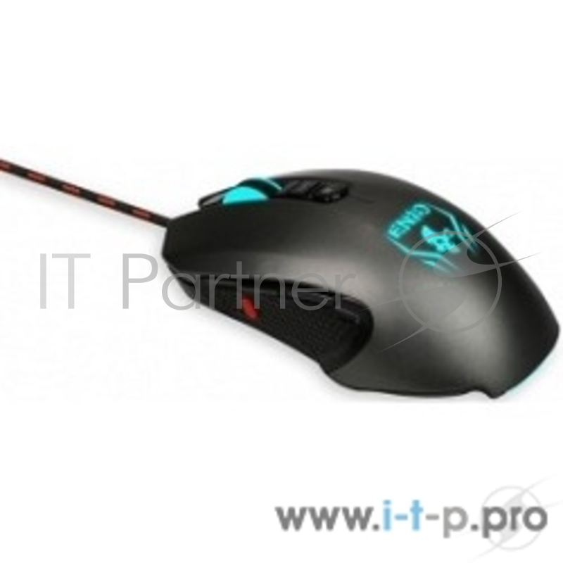 Клавиатуры, мыши Jet.A ENIO JA-GH23 Black&Grey USB {Проводная игровая мышь, 500-3000dpi, 7 программ. кнопок + кнопка перекл. профилей + запись макросов, LED-подсветка, кабель 1.8м}