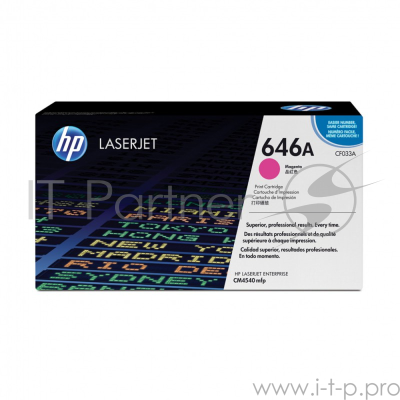Тонер-картридж HP CF033A Magenta, 12500 стр., для CLJ CM4540MFP