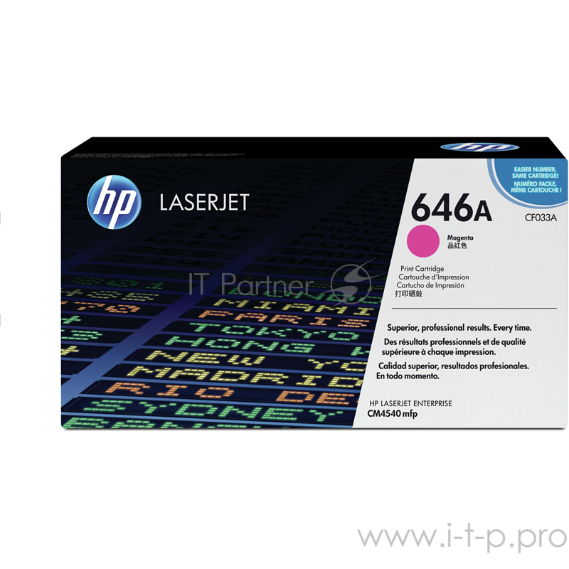 Тонер-картридж HP CF033A Magenta, 12500 стр., для CLJ CM4540MFP