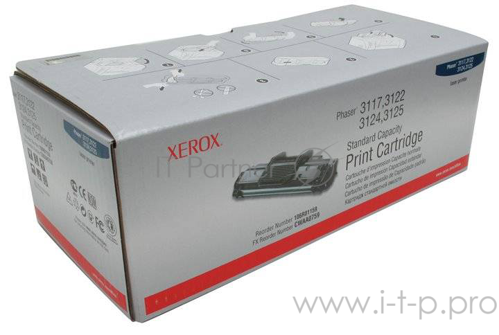 Тонер-картридж Xerox 106R01159 Black черный, 3000 стр., для Phaser 3117/3122/3124/3125 (channels)