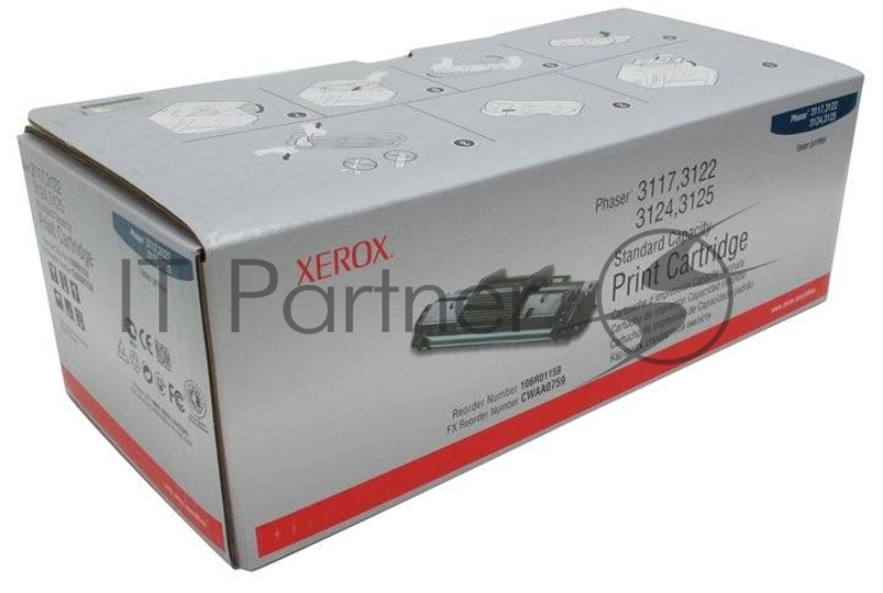 Тонер-картридж Xerox 106R01159 Black черный, 3000 стр., для Phaser 3117/3122/3124/3125 (channels)