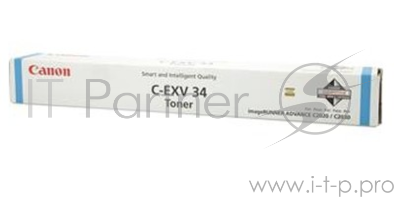 Тонер-картридж Canon C-EXV34C Cyan голубой, 16000 стр., для iR C9060/C9065/C9070