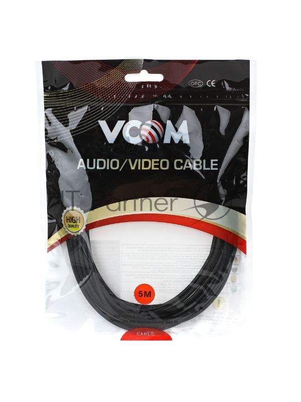 Кабель VCOM VAV7179-5M Кабель удлинительный 3.5 Jack (M) - 3.5 Jack (F), стерео, аудио, 5.0м