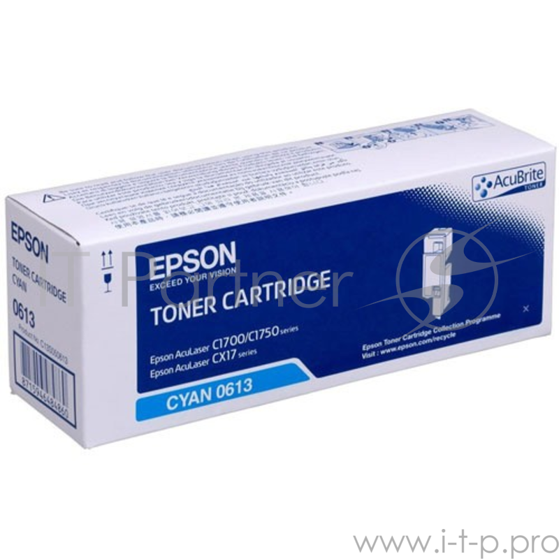 Тонер-картридж Epson 613 Cyan (C13S050613) голубой, 1400 стр, для AcuLaser AL-C1700/1750/CX17