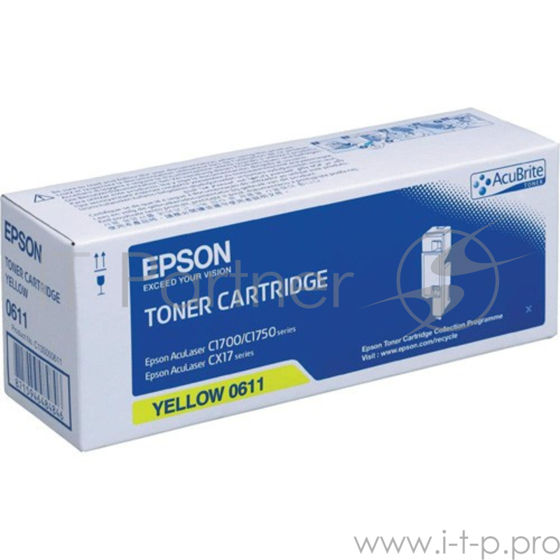 Тонер-картридж Epson 611 Yellow (C13S050611) желтый, 1400 стр, для AcuLaser AL-C1700/1750/CX17