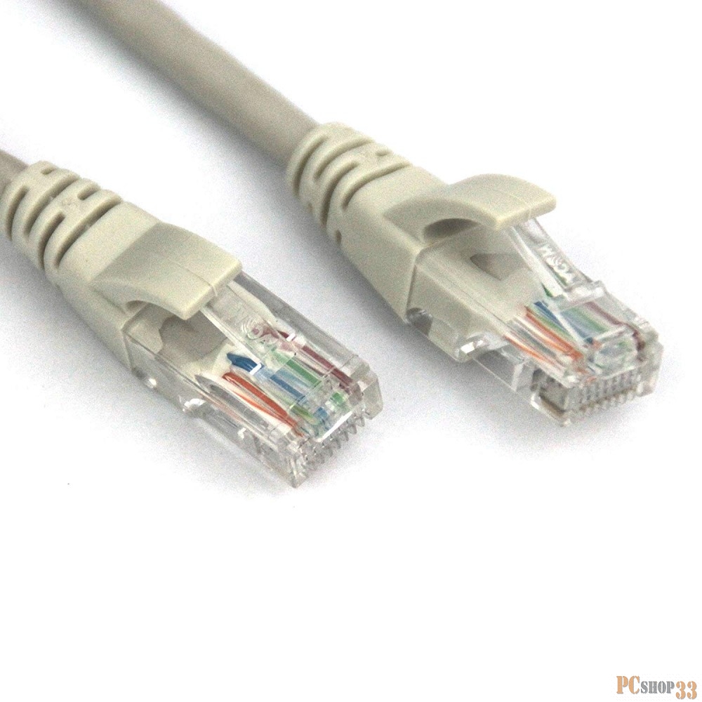 Коммутационный шнур Патчкорд литой TV-COM многожильный UTP кат.5е 10м серый NP511-10M