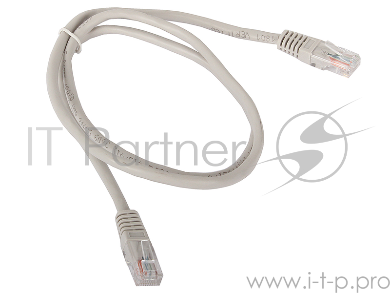 Коммутационный шнур Патчкорд литой Aopen/Qust ANP511_1M UTP кат.5е 1м серый