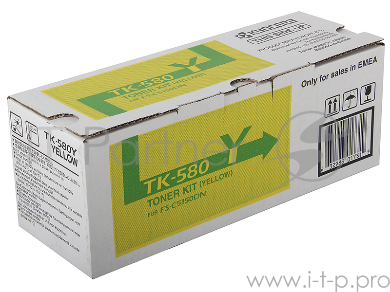 Тонер-картридж Kyocera TK-580Y (1T02KTANL0), Yellow желтый, 2800 стр., для FS-C5150DN