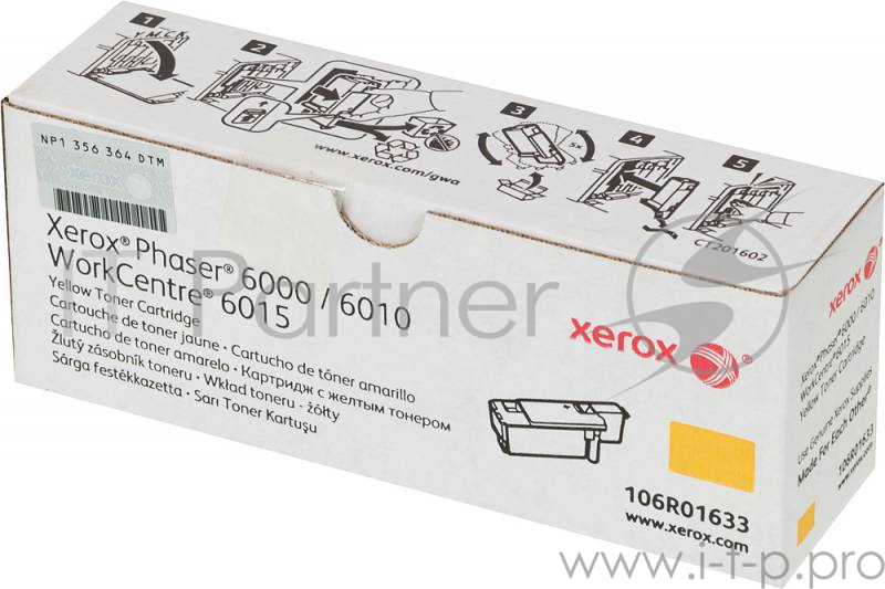 Тонер Картридж Xerox 106R01633 желтый,yellow (1000 стр.) для Xerox Ph 6000/6010N/WC 6015 (Channels)