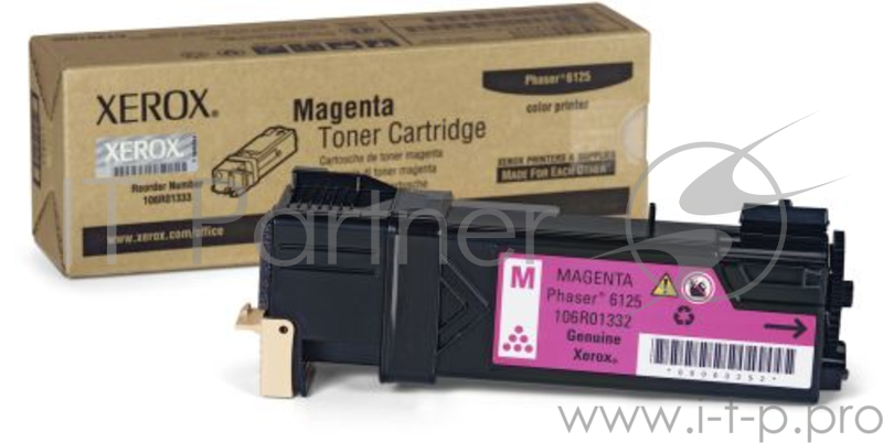Тонер Картридж Xerox 106R01336 пурпурный,magenta (1000 стр.) для Xerox Ph 6125 (Channels)