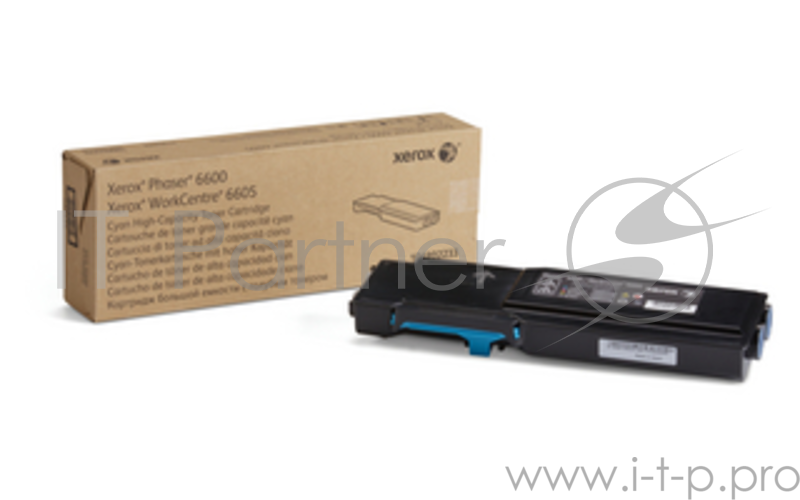 Тонер-картридж Xerox 106R02233 Cyan голубой, 6000 стр., для Xerox Phaser 6600/WC 6605 (Channels)