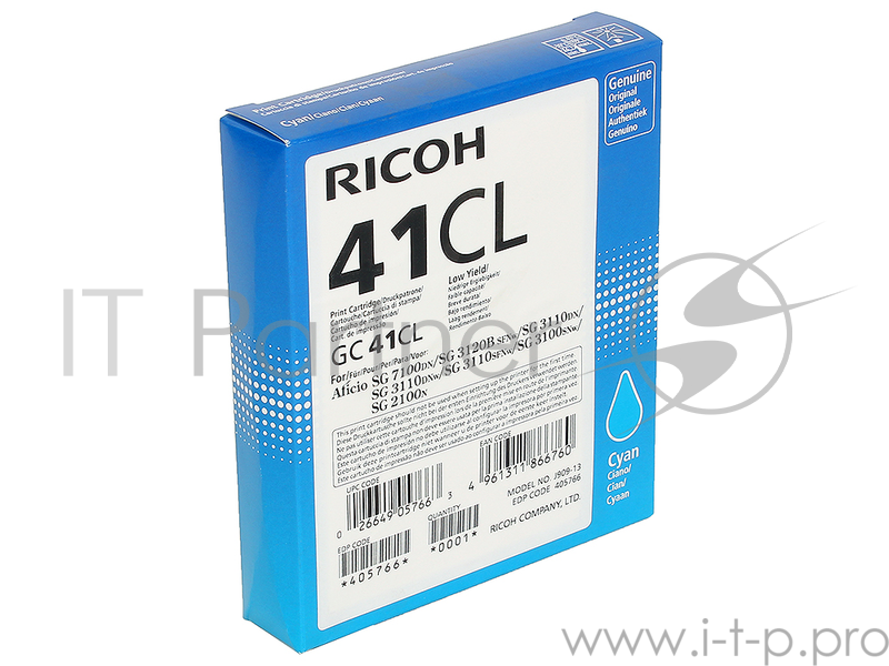 Принт-картридж тип GC 41СL (0.6K) голубой Aficio SG 2100N/ 3110DN/ 3110DNw