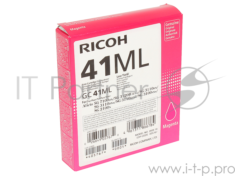 Принт-картридж тип GC 41МL (0.6K) пурпурный Aficio SG 2100N/ 3110DN/ 3110DNw