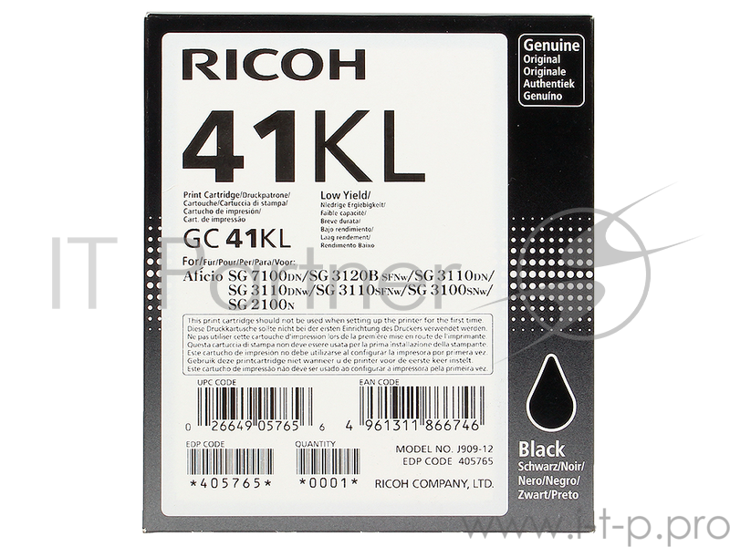 Принт-картридж тип GC 41KL (0.6K) черный Aficio SG 2100N/ 3110DN/ 3110DNw