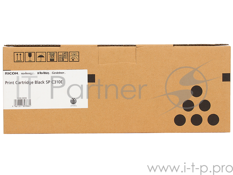 Тонер-картридж Ricoh тип SPC310E (407638/406348) черный 2800 отпечатков (для SP C320DN), 2500 отпечатков (для SP C242DN/C242SF), 2300 стр A4 (5%, ISO 2800, для SP C340/ C342DN), для Aficio SP C231SF/C232SF/ SP C231N/C232DN/C311N/C312DN/C320