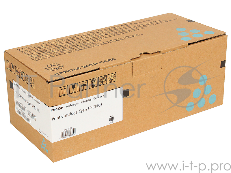 Принт-картридж Ricoh тип SPC310E Cyan (407641/406349), голубой, 2800 отпечатков (для SP C320DN), 2500 отпечатков (для SP C242DN/C242SF), 2300 стр. A4 (5%, ISO 2800, для SP C340/ C342DN), для Aficio SP C231SF/C232SF/ SP C231N/C232DN/C311N/C312DN/C320D