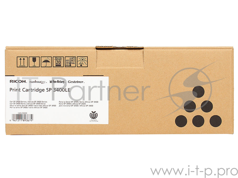 Тонер-картридж Ricoh тип SP3400LE черный для Aficio SP3400N/SP3410DN/SP3400SF/SP34 SP3500N/SP3510DN/SP3500SF/SP35 2500 отпечатков