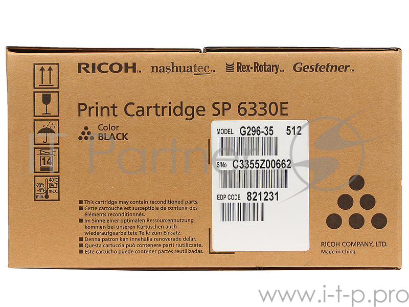 Принт-картридж Ricoh SP 6330E черный, 20000 страниц, для Aficio SP 6330N