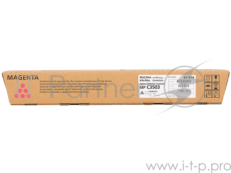 Расходные материалы Ricoh 841819 Тонер-туба тип MP3503, Magenta {Aficio MP C3003/C3503, (18000 стр)}