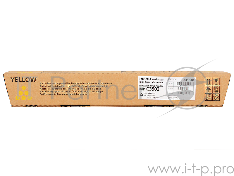 Расходные материалы Ricoh 841818 Тонер-туба тип MP3503, Yellow {Aficio MP C3003/C3503, (18000 стр)}