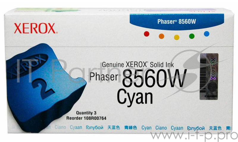 Чернила твердые XEROX 108R00764 3 шт (3000 стр) синий,cyan 108R00764 для XEROX Phaser 8560W (Channels)