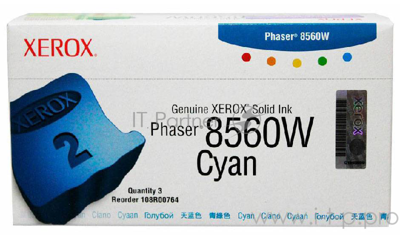 Чернила твердые XEROX 108R00764 3 шт (3000 стр) синий,cyan 108R00764 для XEROX Phaser 8560W (Channels)