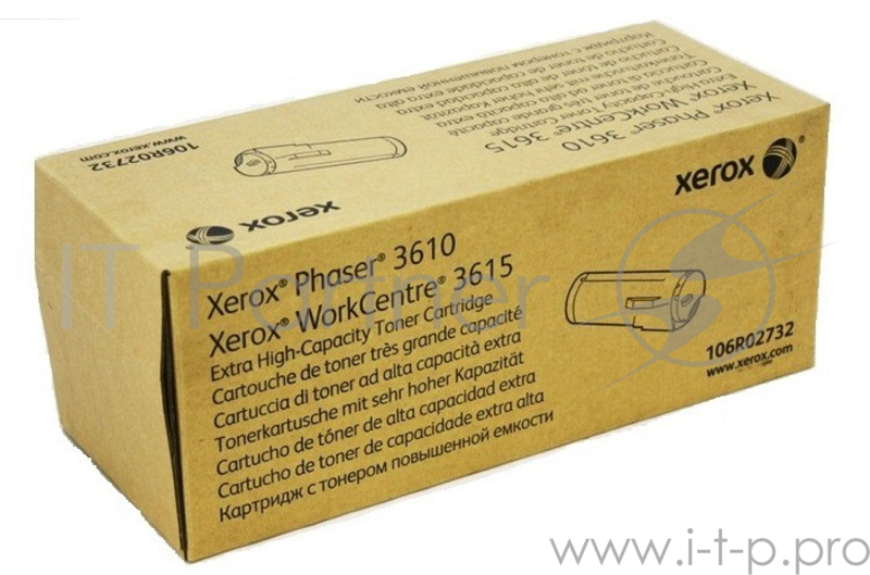 Тонер-картридж Xerox 106R02732, Black, черный, 25300 стр. (экстра повышенной емкости), для Phaser 3610, WorkCentre 3615 (channels)