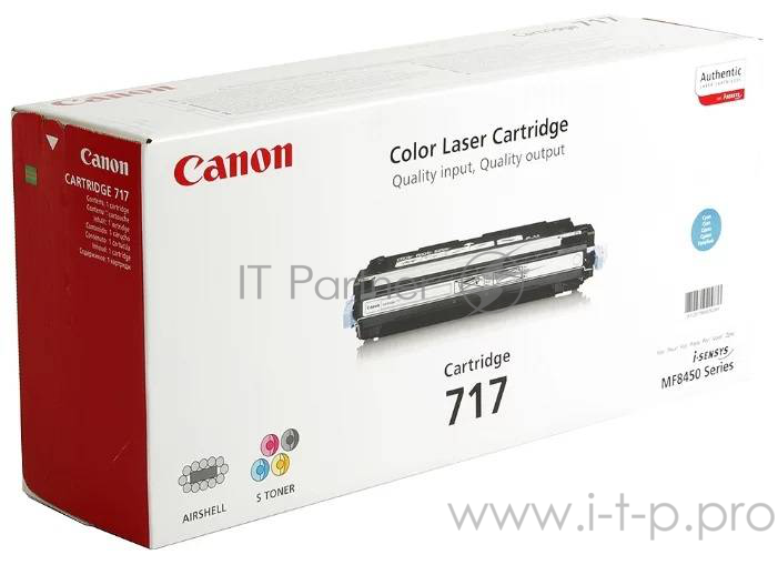 Тонер-картридж Canon Cartridge 717C (2577B002) Cyan голубой, 4000 стр., для MF8450