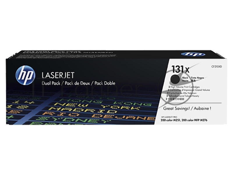 Тонер Картридж HP 131X CF210XD черный x2уп. для HP LJ Pro 200 M251/M276 (2400стр.)