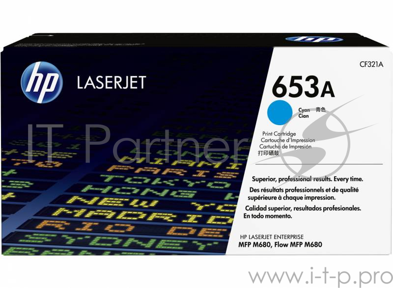 Тонер Картридж HP 653A CF321A голубой для HP MFP M680 (16000стр.)