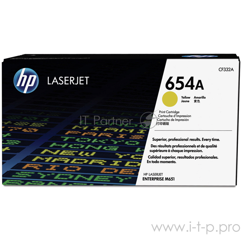 Тонер Картридж HP 654A CF332A желтый для HP CLJ Ent M651n/M651dn/M651xh/M680dn/M68 (15000стр.)