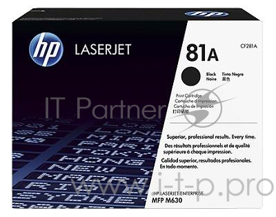 Тонер Картридж HP 81A CF281A черный для HP LJ Pro M630dn/f/h/z (10500стр.)