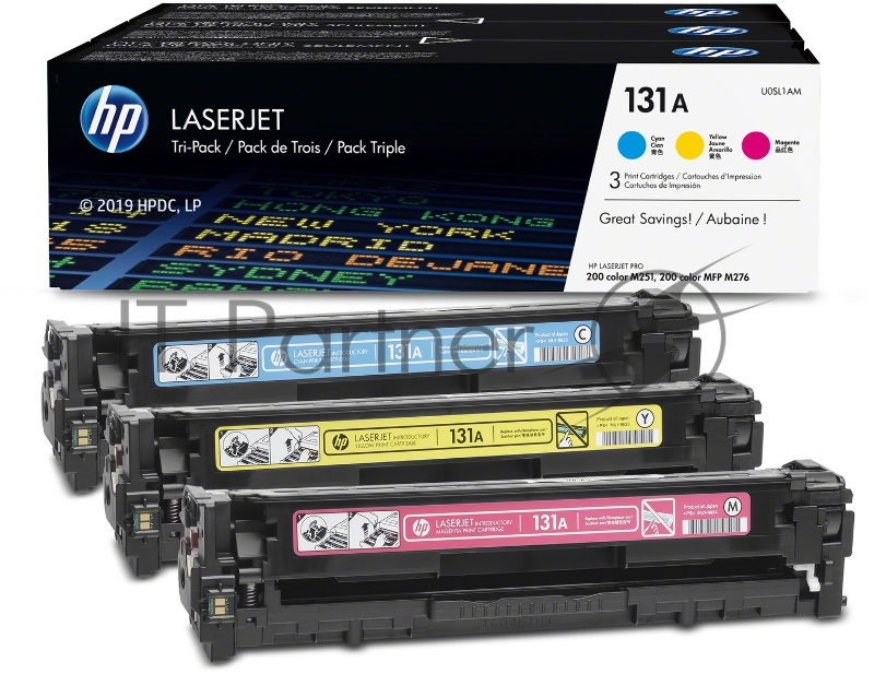 Тонер Картридж HP 131A U0SL1AM многоцветный x3уп. для HP LJ Pro 200/Color M251/M251n/M25 (1800стр.)