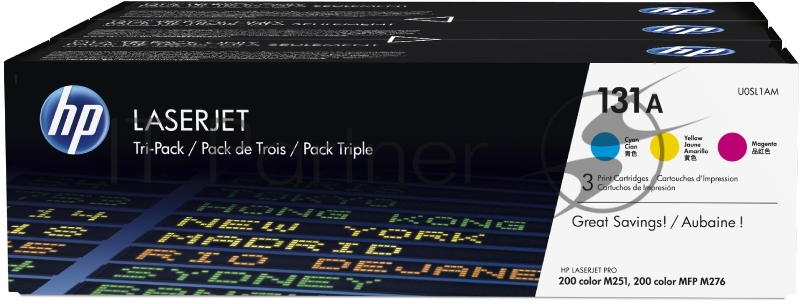 Тонер Картридж HP 131A U0SL1AM многоцветный x3уп. для HP LJ Pro 200/Color M251/M251n/M25 (1800стр.)