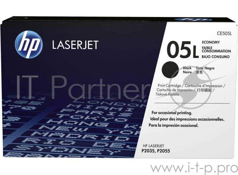 Тонер Картридж HP CE505L черный для HP LJ P2035/2055 (1000стр.)