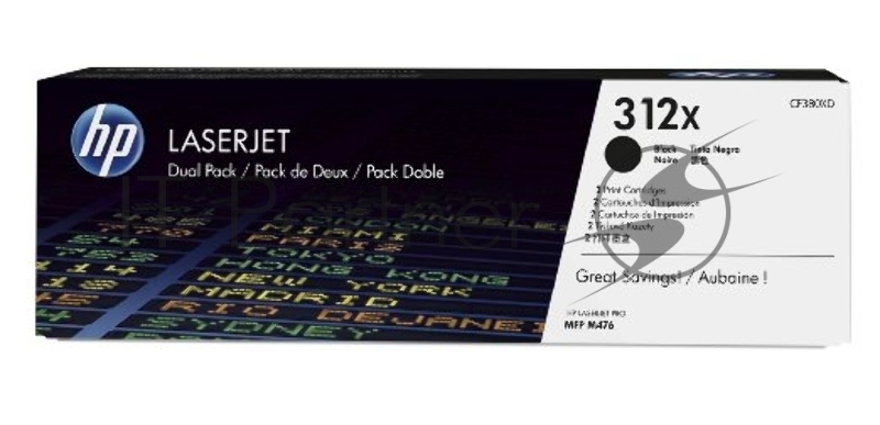Kартридж Hewlett-Packard HP 312A Black 2-pack LaserJet Toner Cartridge (CF380XD) увеличеной емкости