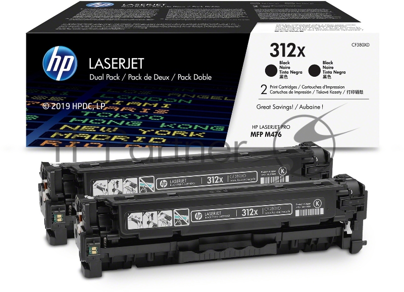 Kартридж Hewlett-Packard HP 312A Black 2-pack LaserJet Toner Cartridge (CF380XD) увеличеной емкости