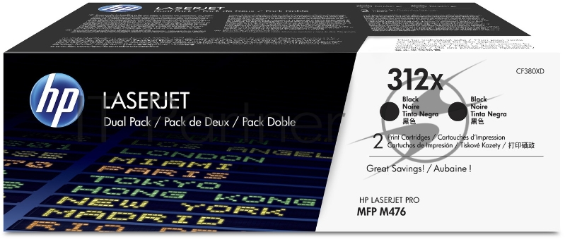 Kартридж Hewlett-Packard HP 312A Black 2-pack LaserJet Toner Cartridge (CF380XD) увеличеной емкости